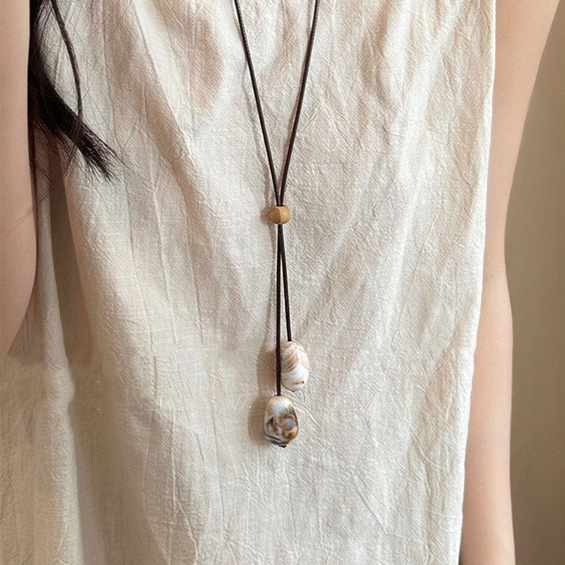 Bohemian Style Ceramic Necklace Female Geometric Shape