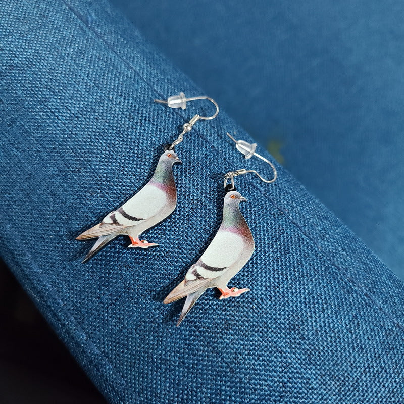 Acrylic Laser Cut Hummingbird Pigeon Eagle Owl Parrot Earrings