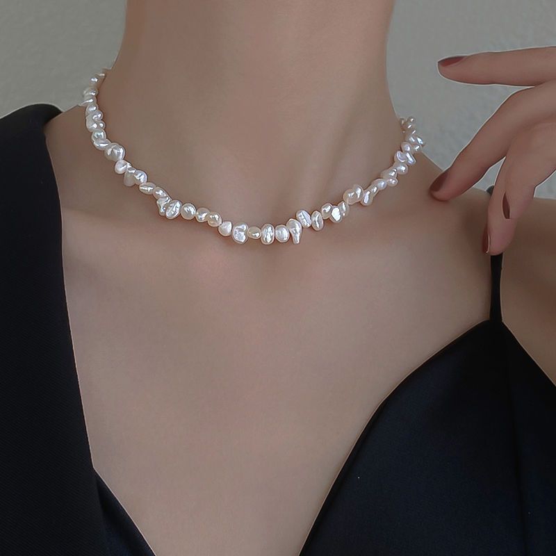Vintage Grain Of Rice Freshwater Irregular Pearl Necklace For Women
