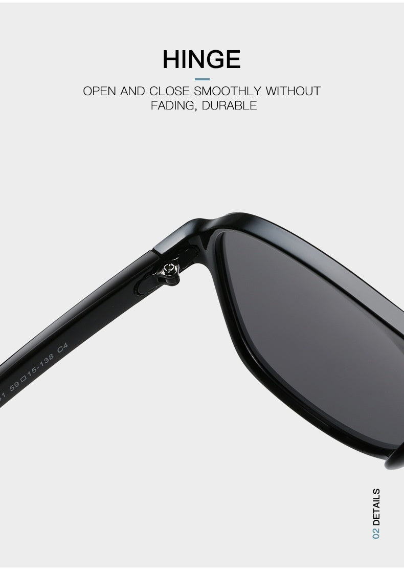 Retro Double Beam Ocean Lens Stylish Large Frame Sunglasses