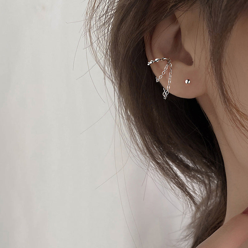 Sweet Art Handmade Double-layered Tassel Twist Ear Clip