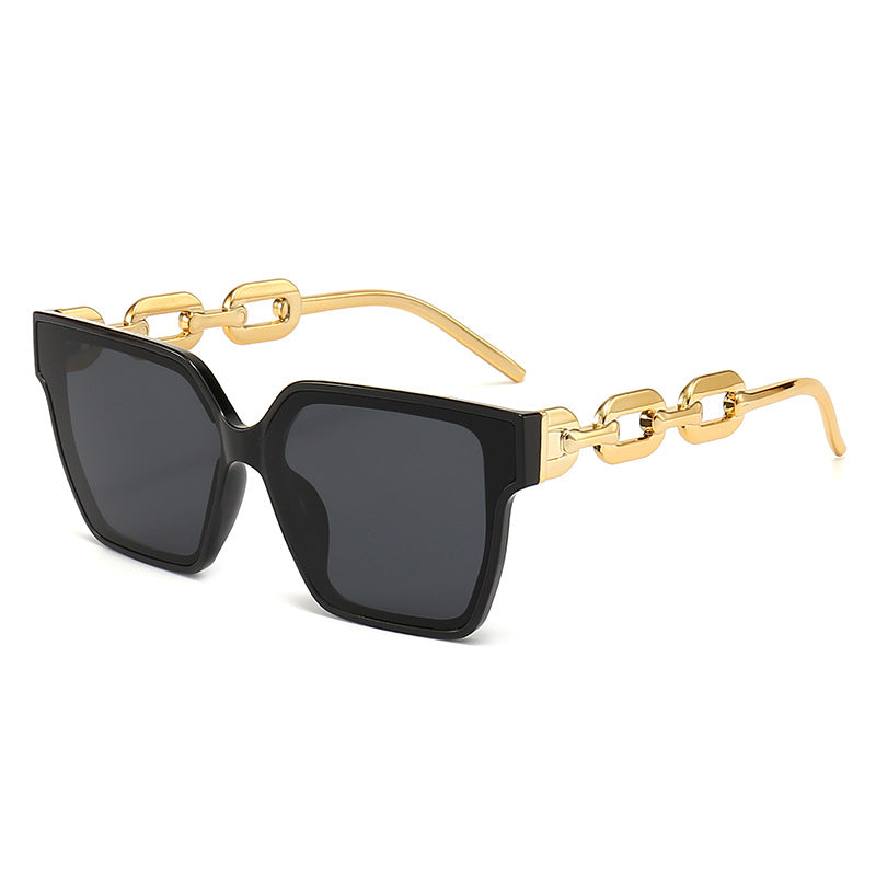 New Large Square Frame Men's And Women's Street Shot Fashion Sunglasses
