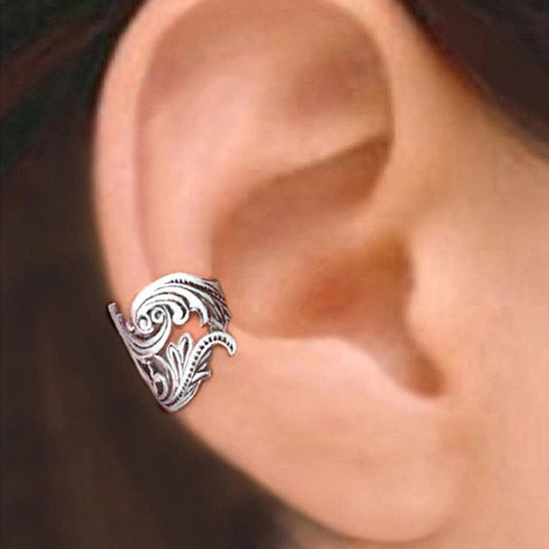 Simple Retro Ear Clip Leaves Earless Earrings