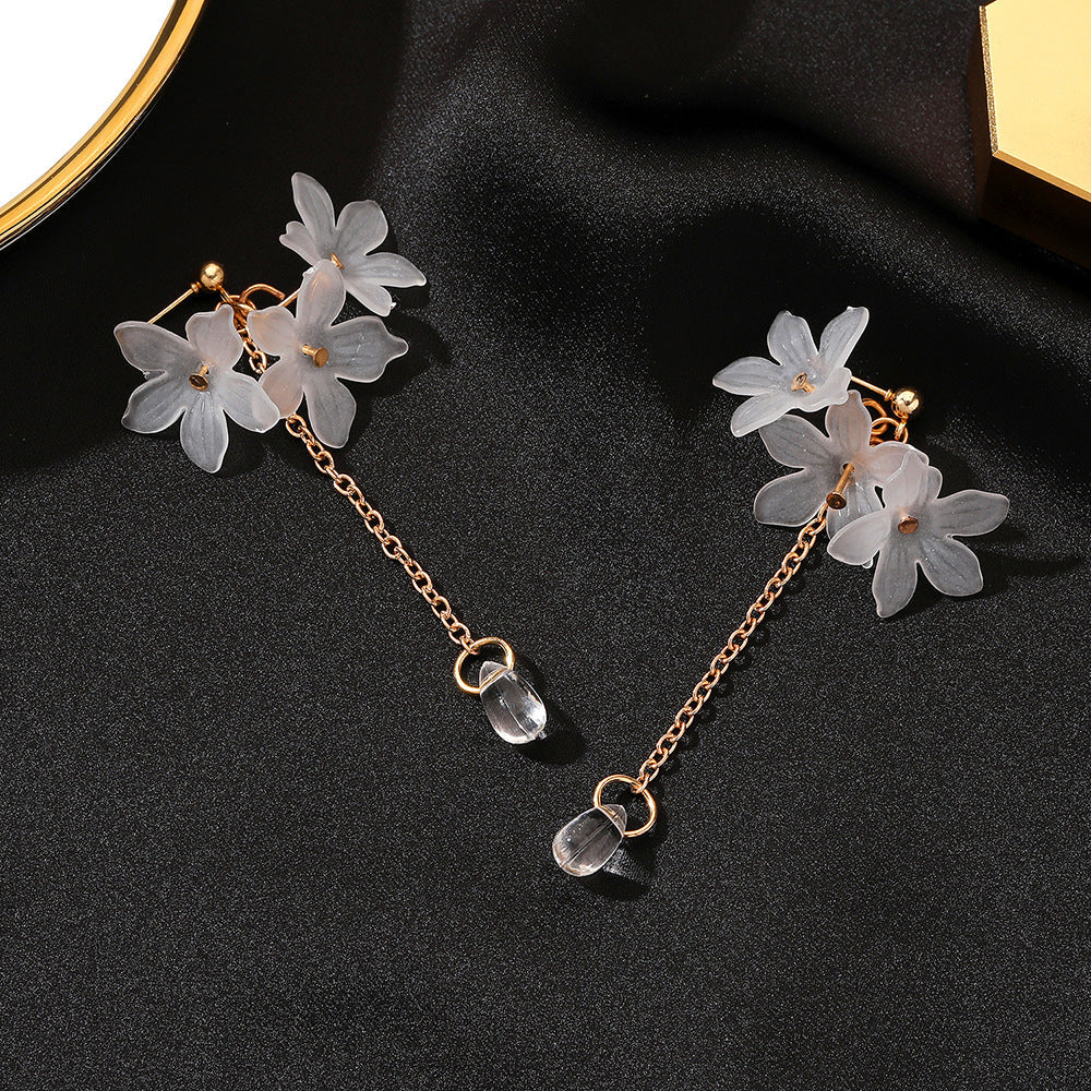 Ice Flower Tassel Earrings Long